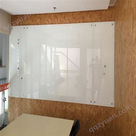 办公会议玻璃白板 淡绿色玻璃板 带磁性钢化烤漆玻璃板