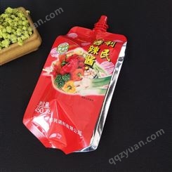 蒜蓉辣酱包装袋生产厂家  辣酱酱番茄酱袋定制  吸嘴袋价格   调味料包装袋批发