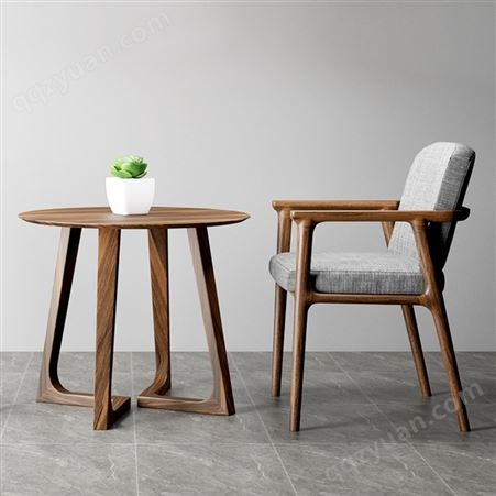 现代简约咖啡椅 实木餐椅 布艺咖啡椅 日式餐椅