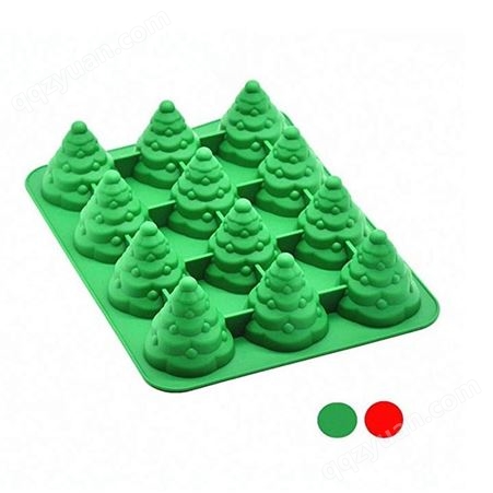 亚马逊12连圣诞树模 3D圣诞树硅胶烤盘 圣诞节组合蛋糕模具 硅胶蛋糕模具 工厂定制