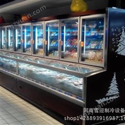 雪迎商用子母柜冷冻展示柜海鲜冷冻双用展示储藏柜鲜肉柜