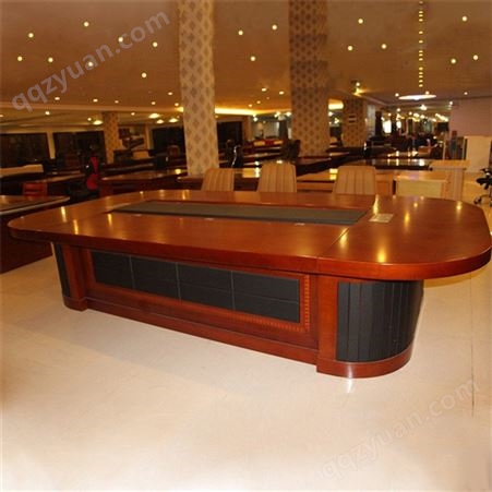 油漆会议桌 椭圆形长桌 大型公司开会桌椅组合贴实木皮
