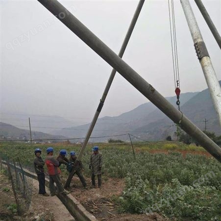 贵州安顺三角拔杆机销售 人字铝合金抱杆 手摇绞磨支杆器 三角架立杆机 起立线杆10米 12米 15米 现货