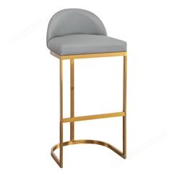 鼎富 不锈钢吧椅靠背椅咖啡厅高脚椅前台柜台椅
