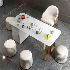 轻奢功夫茶桌阳台茶桌椅组合办公室一体套装岩板茶台鼎富DF-02004