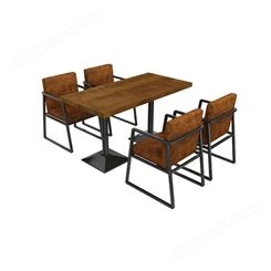 鼎富DF326美式loft餐厅餐桌椅工业风酒吧咖啡厅沙发卡座清吧烧烤店桌椅组合