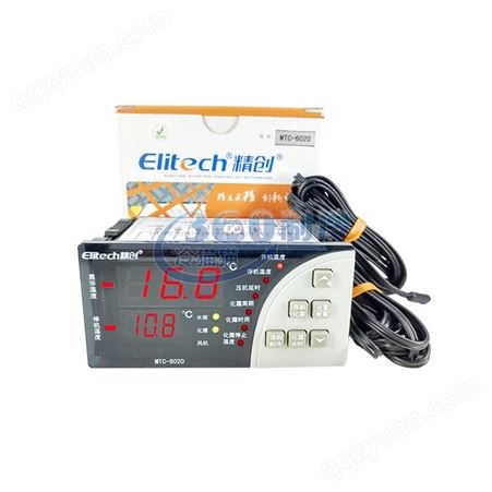 Elitech精创 精易控制器MTC-6020水泵 制冷 化霜 风机 双传感器 温度校正