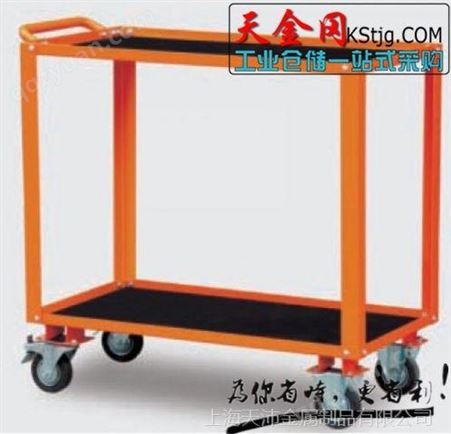 上海生产物流手推车 双层可移动固定扶手推车 定做钢制手推车
