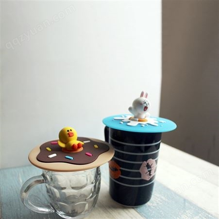 可爱小猫硅胶马克杯盖子_立体卡通咖啡杯盖_耐高温通用型杯盖_旭凯
