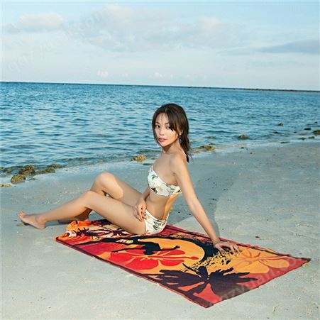 厂家定做沙滩巾 可定制图案速干游泳毛巾夏季户外印花海滩巾