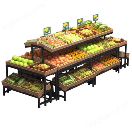 水果陈列展示架 双面水果展柜 杭州坚塔货架