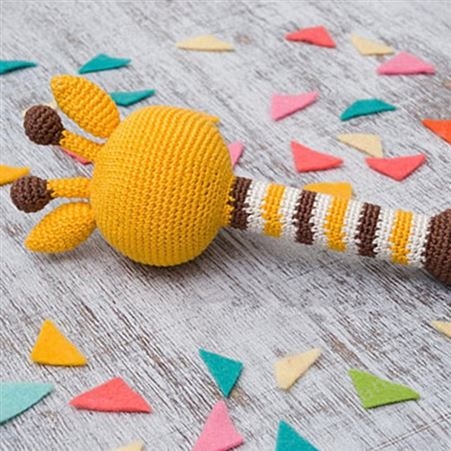 INS爆款婴儿车婴儿房手工编织摇铃玩具 儿童造型发声摇铃玩偶 婴幼儿开发智力玩具定制