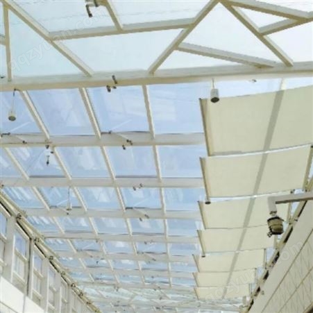 拉平式铝合金结构室内外大型商场遮阳天棚帘