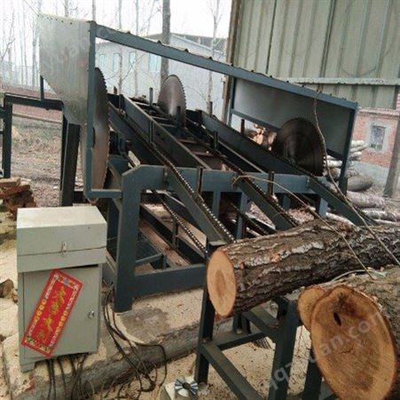 小型断木锯全自动圆木多片锯手压式断料机圆木断木锯木工机械厂家