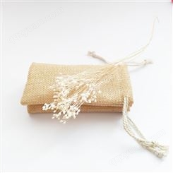 大量出售麻布束口小布袋 环保黄麻亚麻布包装袋定制