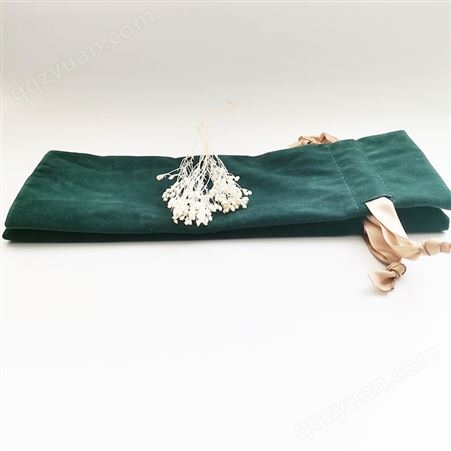 丽丝绒墨绿色绒布袋 产品收纳收口布袋 深圳热卖