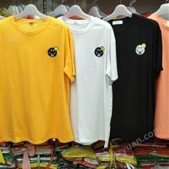 广州地摊货纯棉T恤夏季短袖库存服装2-5元以下T恤