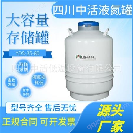 液氮罐四川中活YDS-35-80大容量液氮静态存储杜瓦罐 温度液位监测