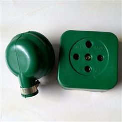 16A工业插座 三相四线16A插头插座 绿色橡皮圆孔插座