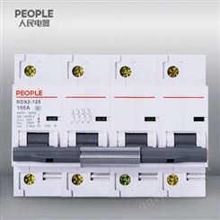 中国人民电器RDX2-125 100 4P高分断小型断路器断电开关微型保护器