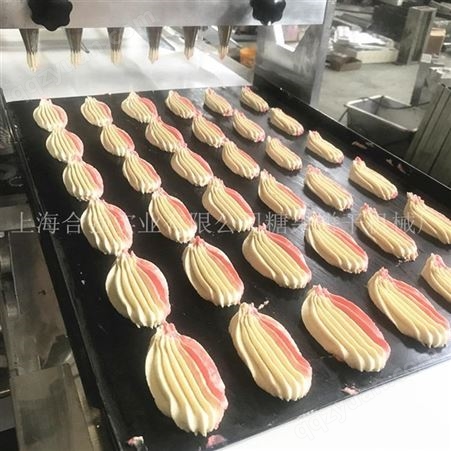 上海合强供应 PLC双色曲奇蛋糕机 PLC双色曲奇挤出机 曲奇蛋糕生产线