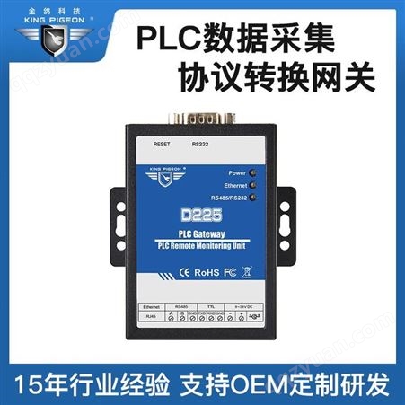 数控机床 产线包装设备PLC协议转换网关 金鸽科技D225