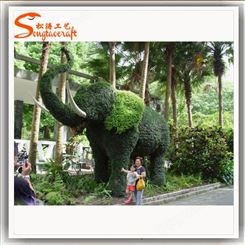 园艺大象绿雕 绿色草皮大象雕塑 园艺动物 广东厂家小区绿化工程