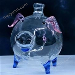 玻璃猪酒瓶   饮料包装  存钱罐  玻璃钱罐子   生肖猪醒酒器