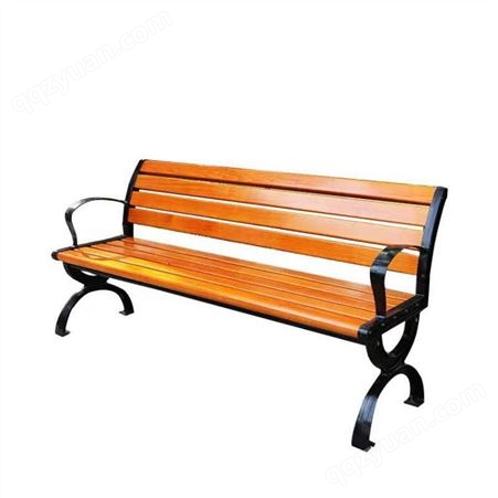 户外长椅铸铝腿塑木休息椅长条凳校园椅室外露天座椅子