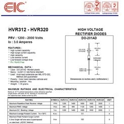 美国EIC代理HVR320高压整流二极管2000V 3.0A