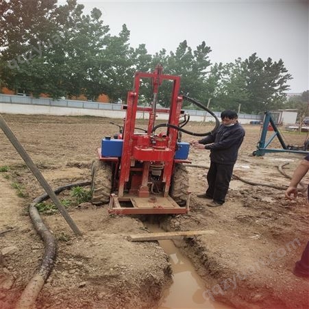 农田灌溉打井机 混凝土电动水井钻机 100米液压地质取样钻井机