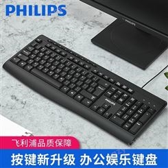 飞利浦 PHILIPS SPK-6313BS 有线键盘 电脑办公键盘 商务键盘 笔记本键盘 USB 黑色