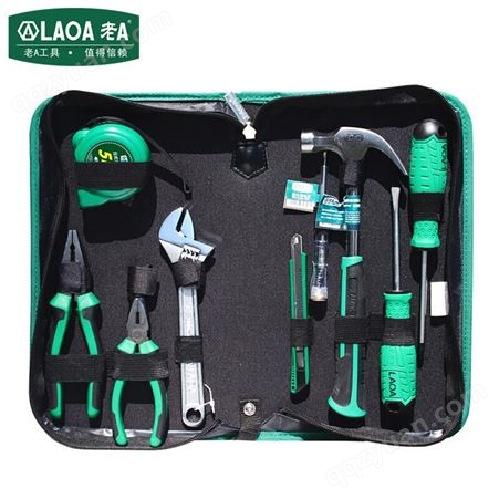 老A（LAOA）9件家用工具套装 多功能五金电工包 手动工具组套 LA101809