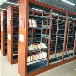 音箱货架图书馆木护板钢制双面书架书店书柜
