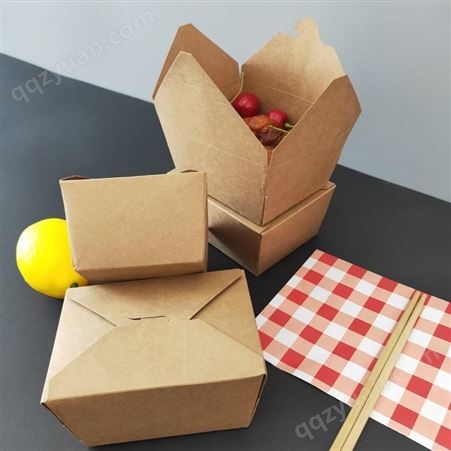 牛皮纸餐盒  定制食品包装盒  一次性快餐盒 长方形纸盒外卖打包炸鸡盒  生产厂家  可定制