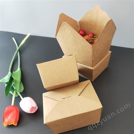 牛皮纸餐盒  定制食品包装盒  一次性快餐盒 长方形纸盒外卖打包炸鸡盒  生产厂家  可定制