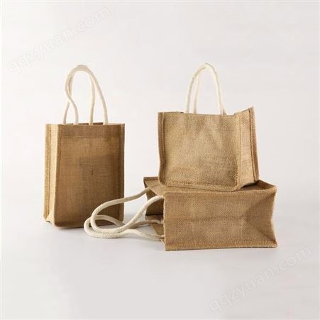 富源工厂可定制图案亚麻购物袋手提棉绳结实耐用购物袋