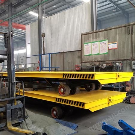 创硕机械定制 厂区货物托盘车 10吨重型工具车 牵引平板拖车