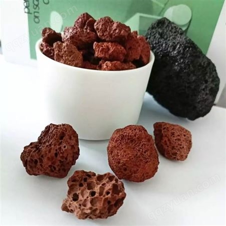 供应火山石颗粒 红色 黑色 多肉栽培 污水处理 造景用火山岩