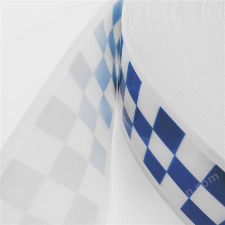 厂家供应PVC反光带 6160安全防护反光晶格带 蓝白方格印刷反光条