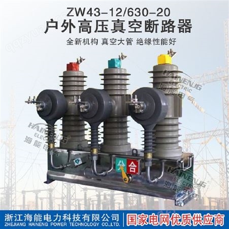 10KV户外柱上高压真空断路器ZW43-12/630-20批发定制