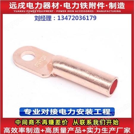 远戌电力器材厂家生产铜接线端子DTR-25 冷压端子电缆铜鼻子 厂家批发电缆铜线耳  0304