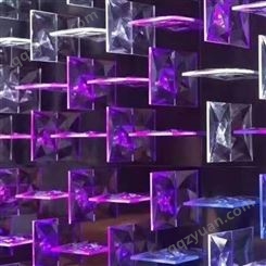 异形水晶砖 气泡热熔砖 精磨透明砖 酒店客厅隔断玻璃 水晶艺术玻璃 格美特