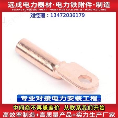 远戌电力器材厂家生产铜接线端子DTR-25 冷压端子电缆铜鼻子 厂家批发电缆铜线耳  0304